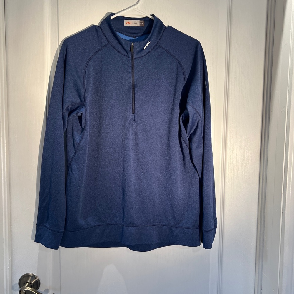 KJUS Men’s Half-Zip Golf Pullover | Navy Blue Performance Midlayer M